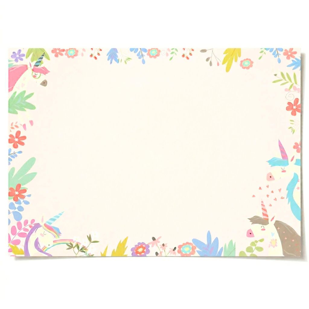 Friendly Fox Einhorn Schreibtischunterlage Papier DIN A2 Kinder Schreibunterlage 25 Blatt Block zum Malen & Schreiben