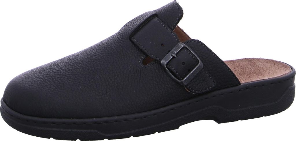 Rieker Herren Leder weite Pantolette mit Schnalle 20394, Größe:45 EU, Farbe:Schwarz