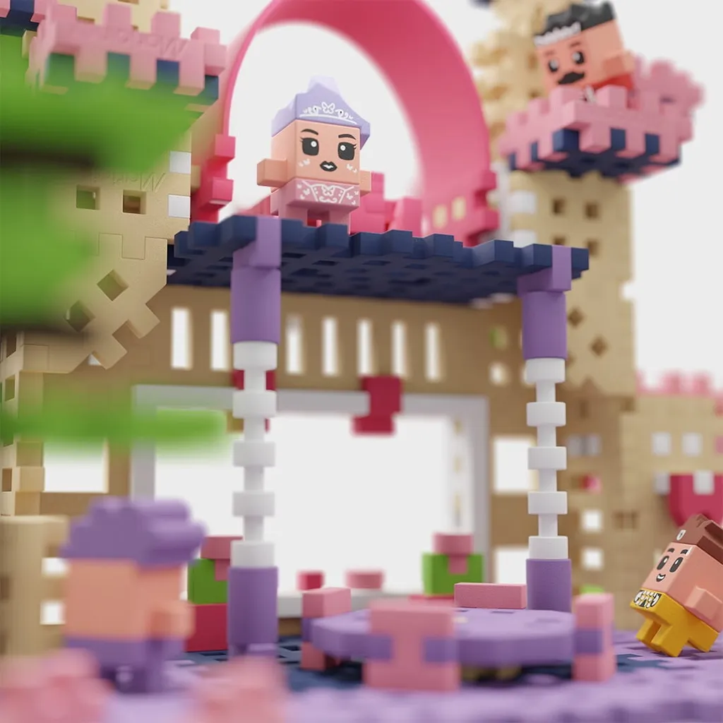 Jeu de construction Mini Waffle Princesse 280 pièces - Blocs souples - 15