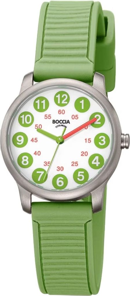 Boccia 3373-02 Kinder-Armbanduhr Titan Grün Produktbild 