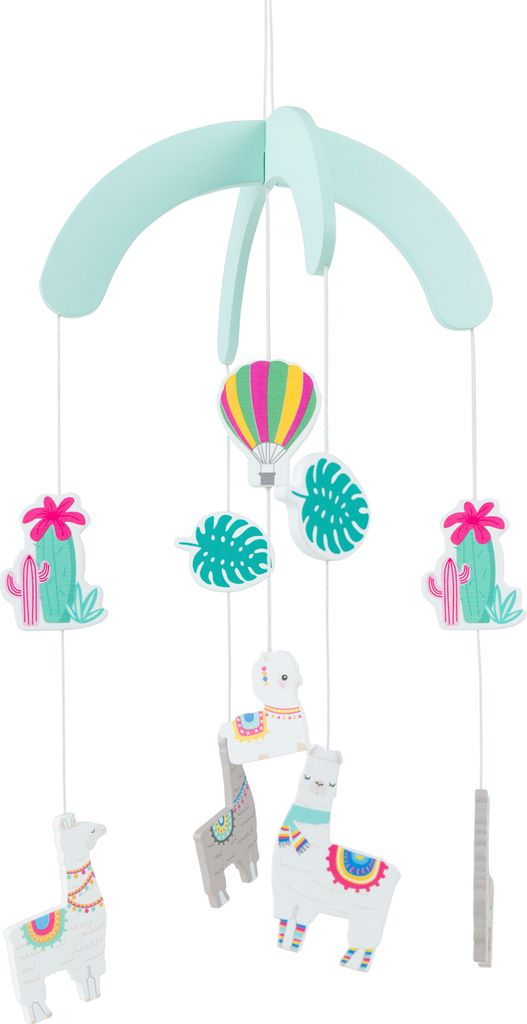 Bieco Baby Mobile Ø ca. 19 cm | Edition Lama aus Holz | Mobile Baby Mädchen/ Mobile Baby Junge | Babybett Spielzeug | Mobile Baby Holz | Geeignet...