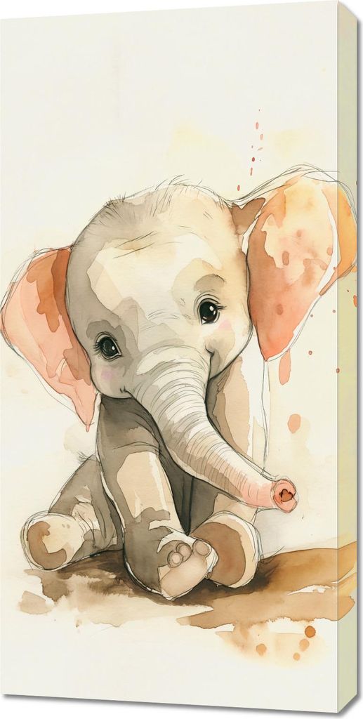 Bild 50x100cm Grauer Elefant