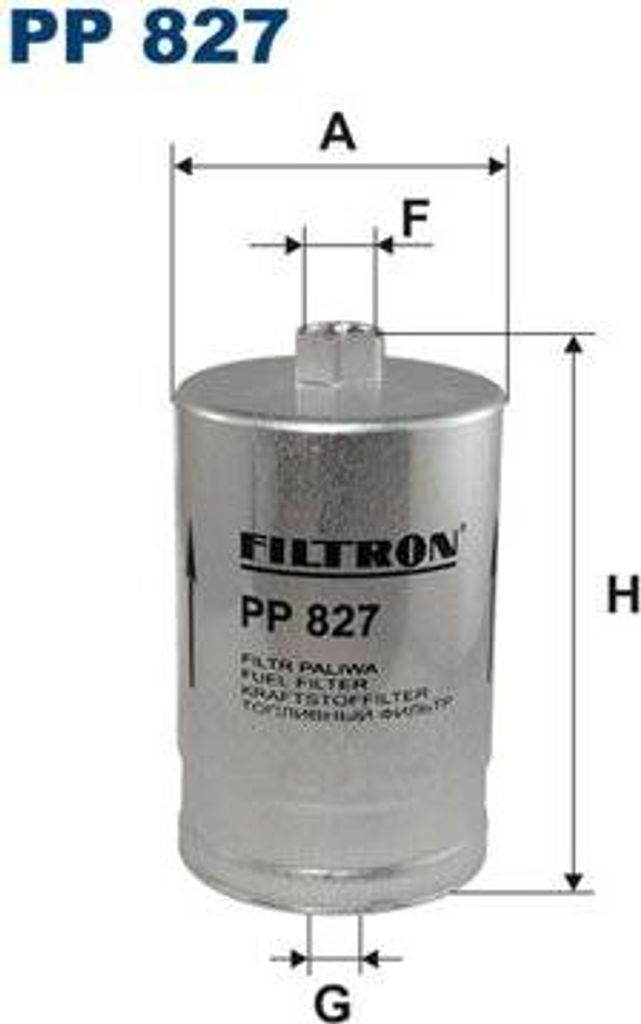 FILTRON PP 827 Kraftstofffilter OE 6006968 kompatibel mit 440 K, 309, 205, Thema, Kappa, XJ, Croma, A8 4D, A6 4B, A6 4A, A4 8D, Spider, Alf. GTV, A...