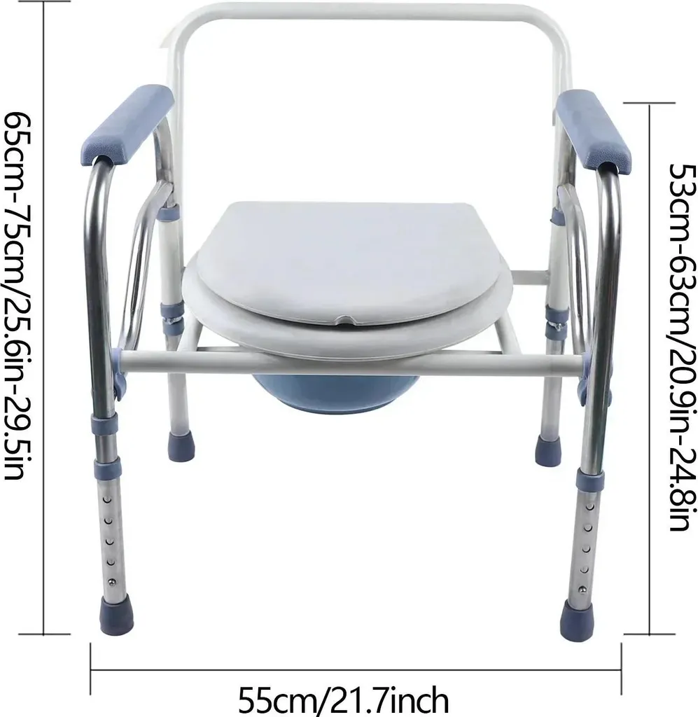 Chaise de commode inox 150kg blanche - Hauteur ajustable 65-75 cm - 9