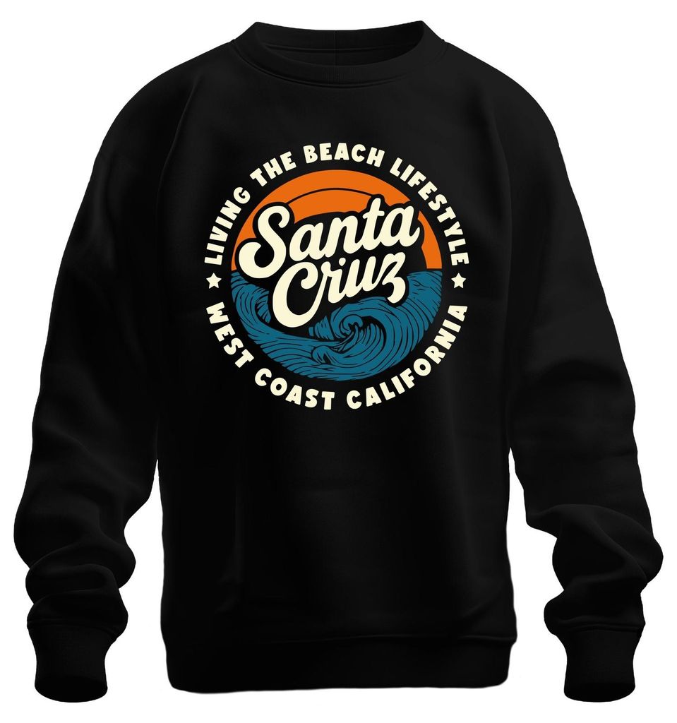 Santa Cruz California West Coast Surfing Waves Retro Beach Immagine del prodotto 