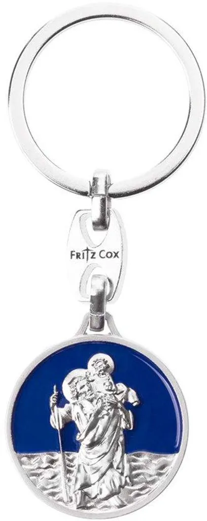 Cadeau de Protection Voyageur Porte-clés Saint Christophe Argent