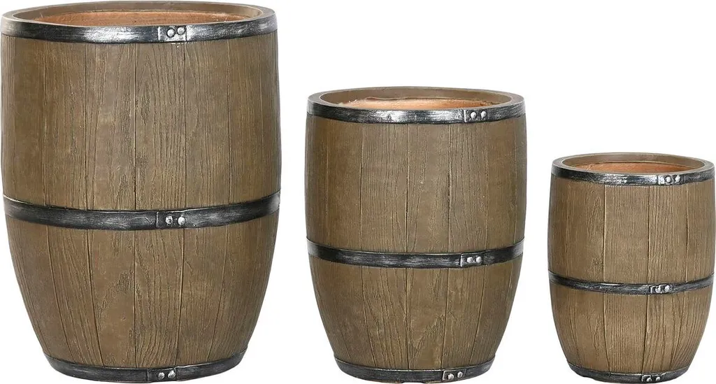 Jardinière Haute Marron pour Terrasse et Jardin Style Cottage 3 Pièces