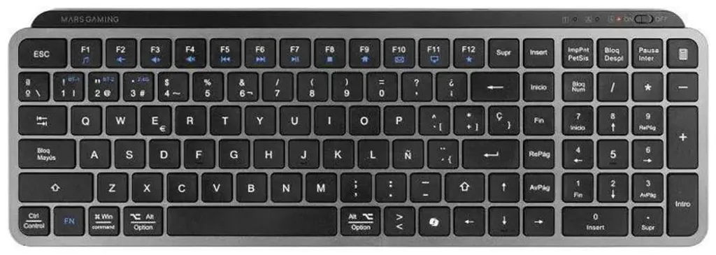 Clavier sans fil de jeu Mars Gaming Mksilenkeyses pour Setup Gamer PC