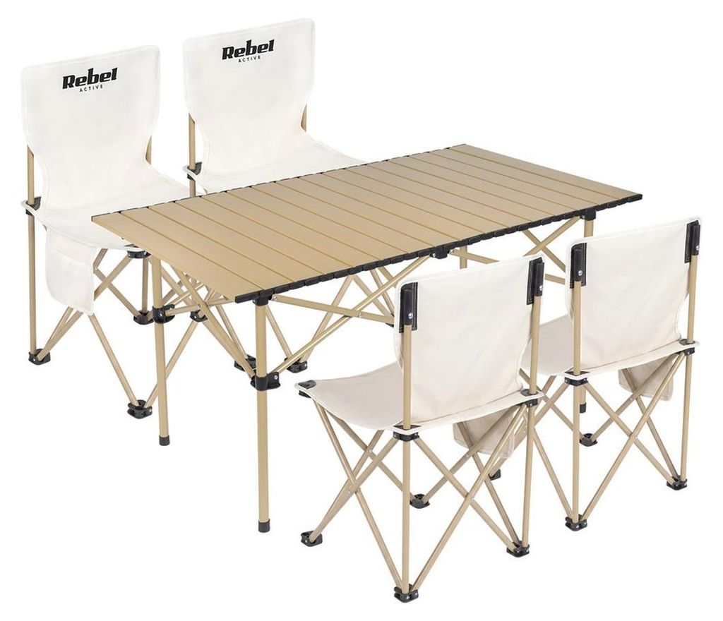 Rebel RBA-5600 Kampeerset – opvouwbare tafel + 4 stoelen, Productafbeelding 