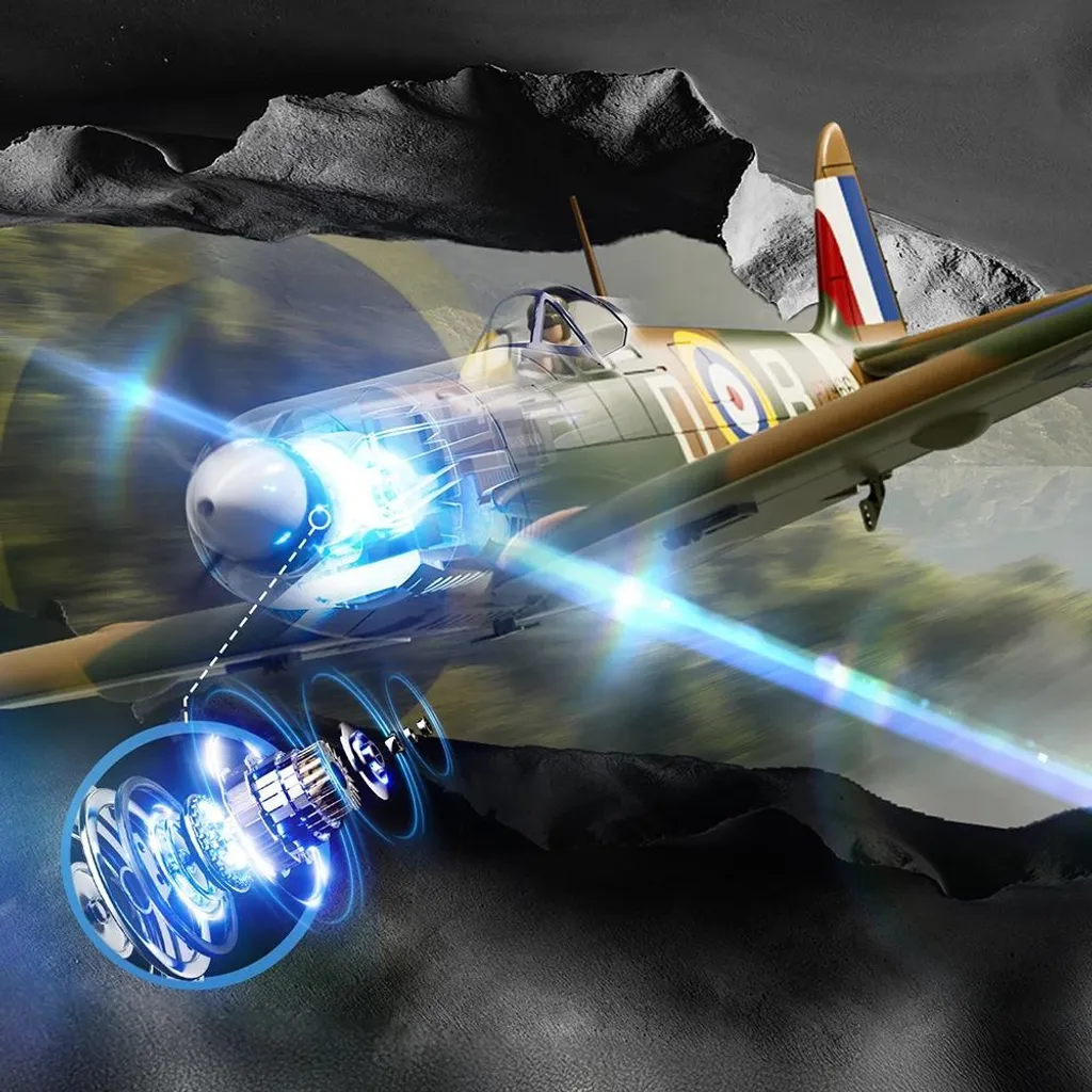 Avion Télécommandé Spitfire 4 Canaux - Modèle de Chasse RC en Mousse EPP - 4