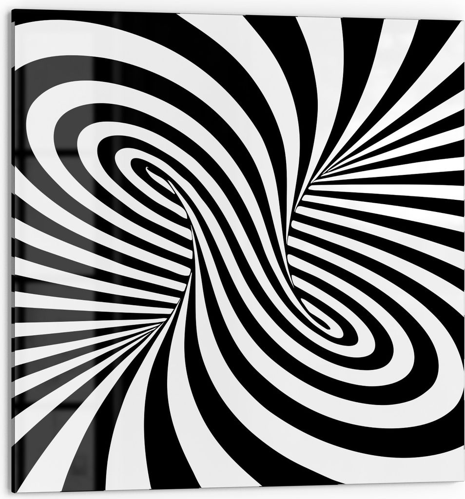 DEQORI Küchenrückwand Glas 60x60 cm 'Wirbelnde Illusion' Spritzschutz Bad Rückwand Küche
