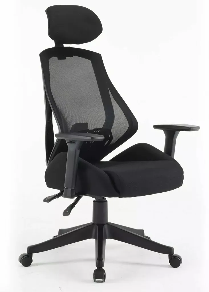 Fauteuil de bureau pivotant GANDY noir avec dossier en maille aérée - 2