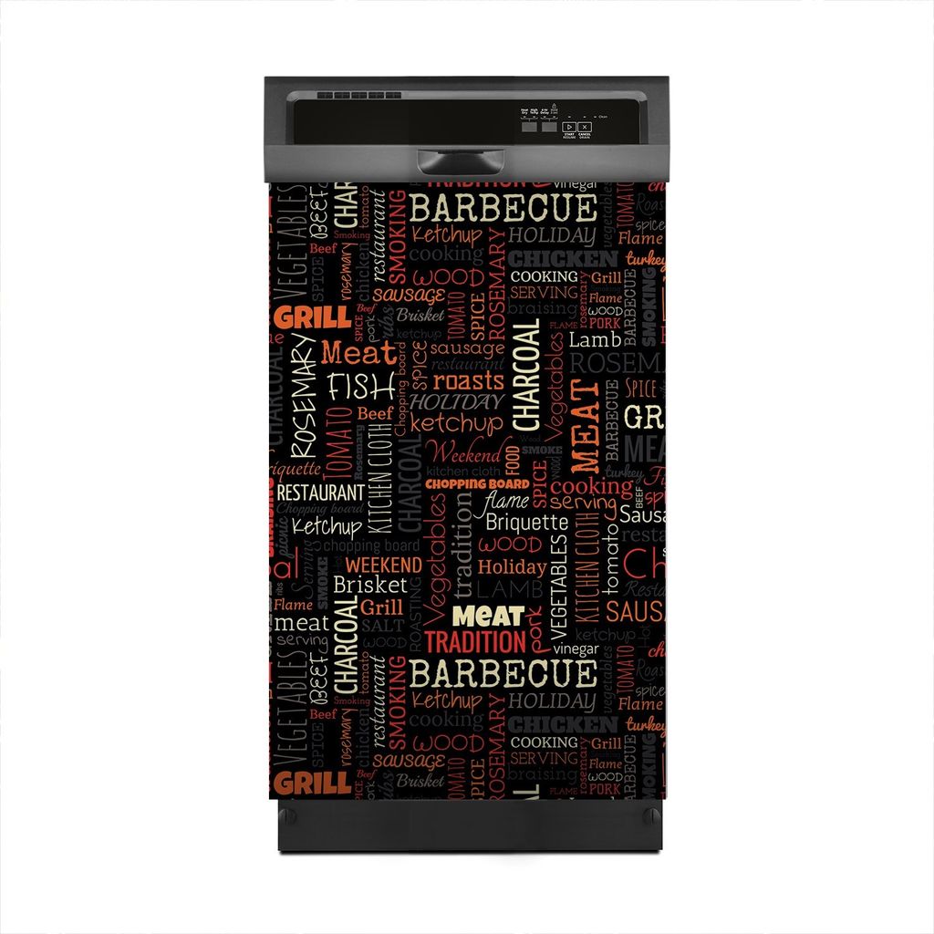 Magnete Dekorative 45x70 cm Küche Magnetmatte Spülmaschine - BBQ Texte grillen