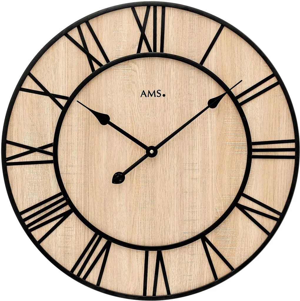 AMS Montre 9649 : Horloge murale design en aluminium et verre minéral