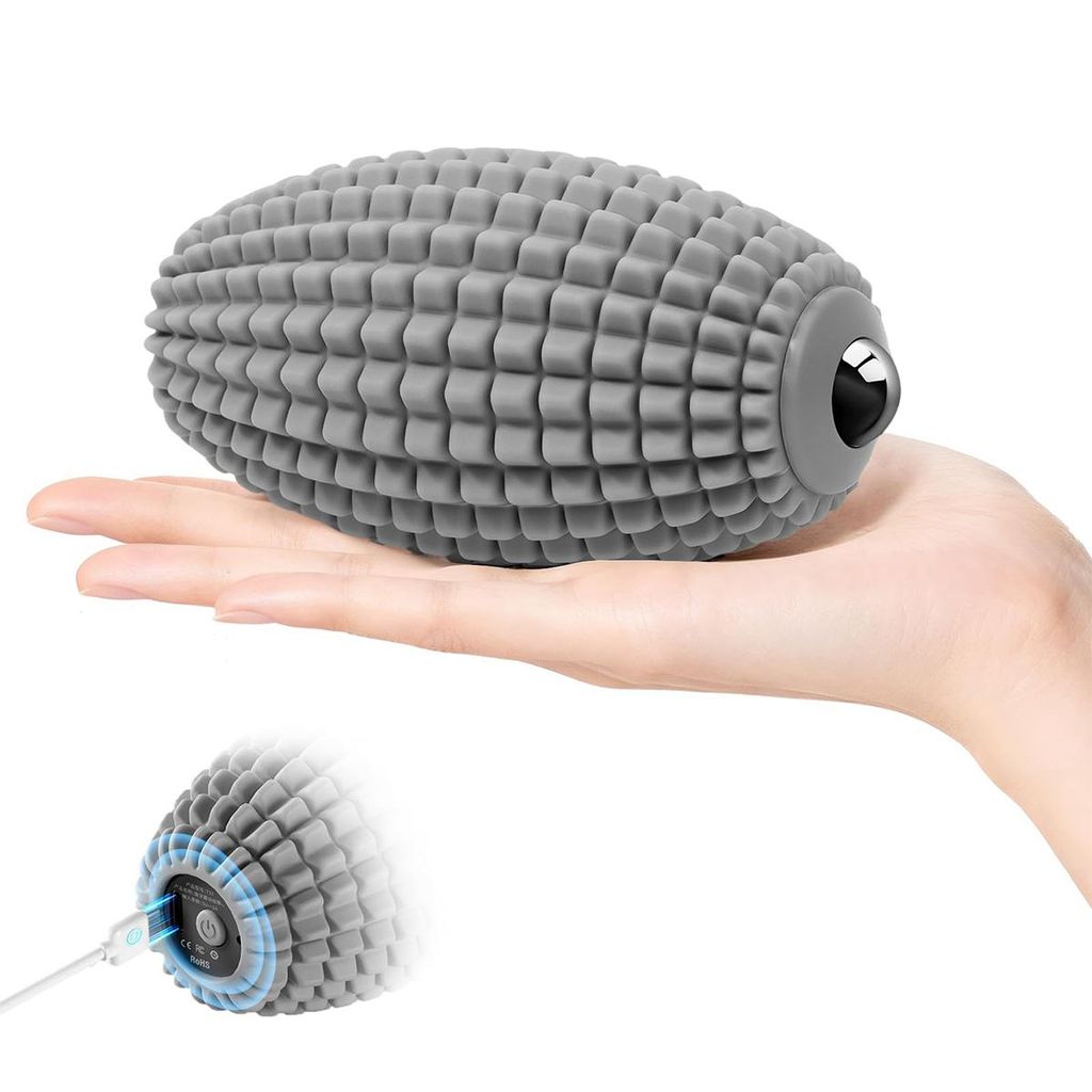 Silikon-Vibrationsmassageball mit Rollkopf,3-Stufen-Faszienmassagegerät, zur Linderung von Plantarfasziitis, für Rücken, Nacken, Hüfte und Fü...