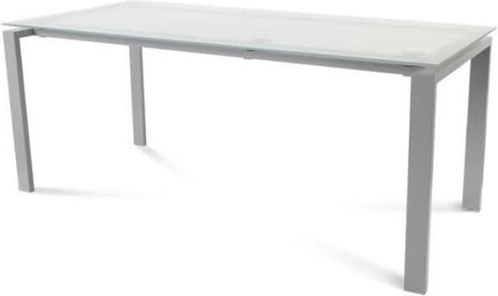 Schreibtisch Total BxTxH 180x80x73cm Gestell grau Platte Glas satiniert.