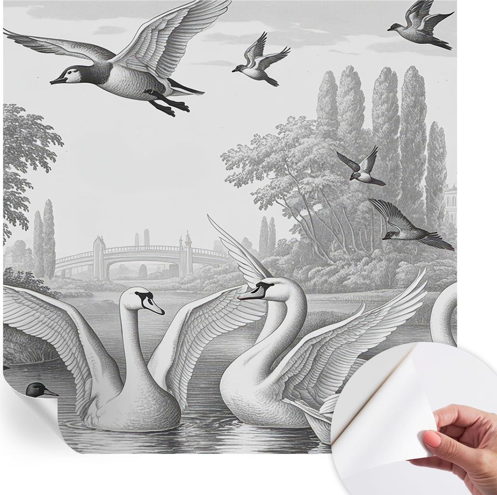 Selbstklebende Wandtapete - Dekorative Tapete für Wohnzimmer - Klebefolie für Wandbilder - Tapetenfolie für Wanddekoration - 250x250 cm - Klassi...