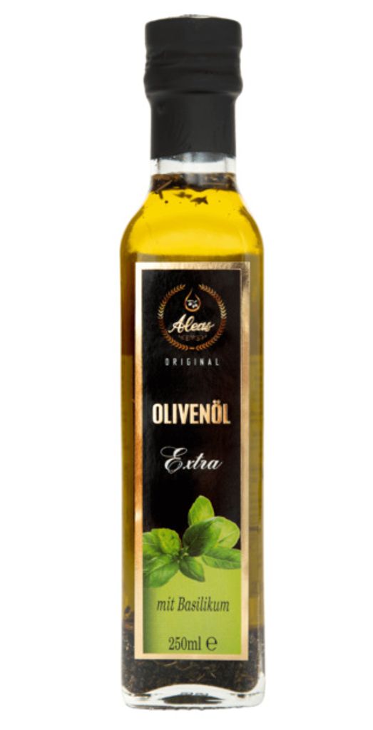 Natives Olivenöl extra mit Basilikum 250ml Produktbild 