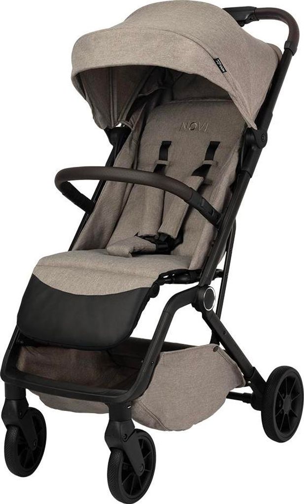 Novi Cloud Premium Buggy – ab Geburt bis 22 kg – ultraleicht (6,3 kg) – Liegefunktion – XL-Sonnenverdeck - Hazel Melange