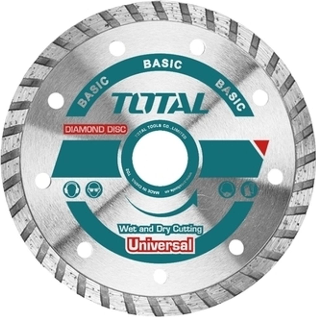 Diamantscheibe Total TAC2131153 Diamanttrennscheibe, Turbo, Nass- und Trockenschnitt, 115x22,2mm