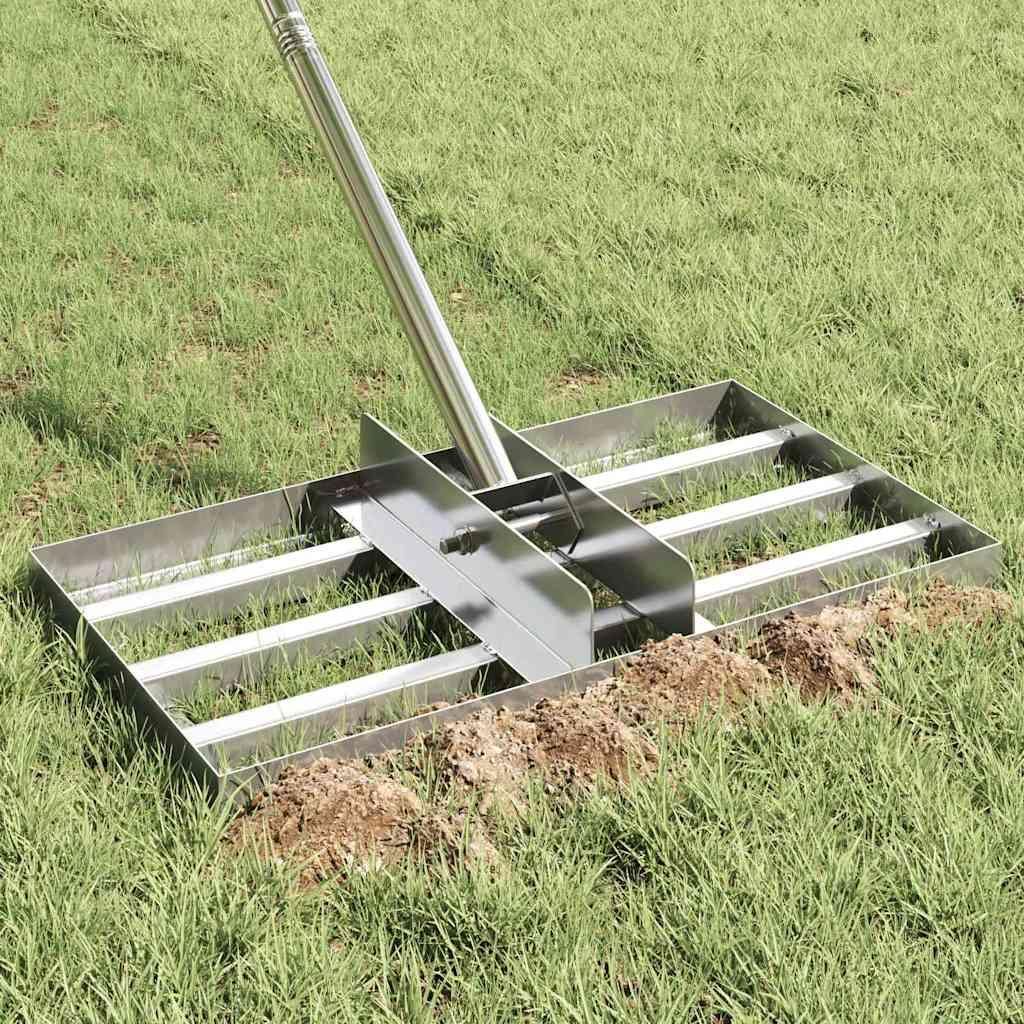 (Robust Möbel) Gartenrechen Silber 45 x 25 x 200cm Edelstahl - CL795265 - Werkzeuge