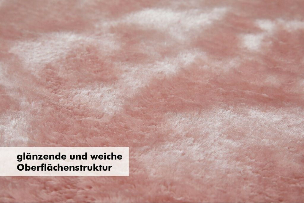 Sitzkissen 4er Set 40 cm Rosa rund Kunstfell Fellimitat Produktbild 5