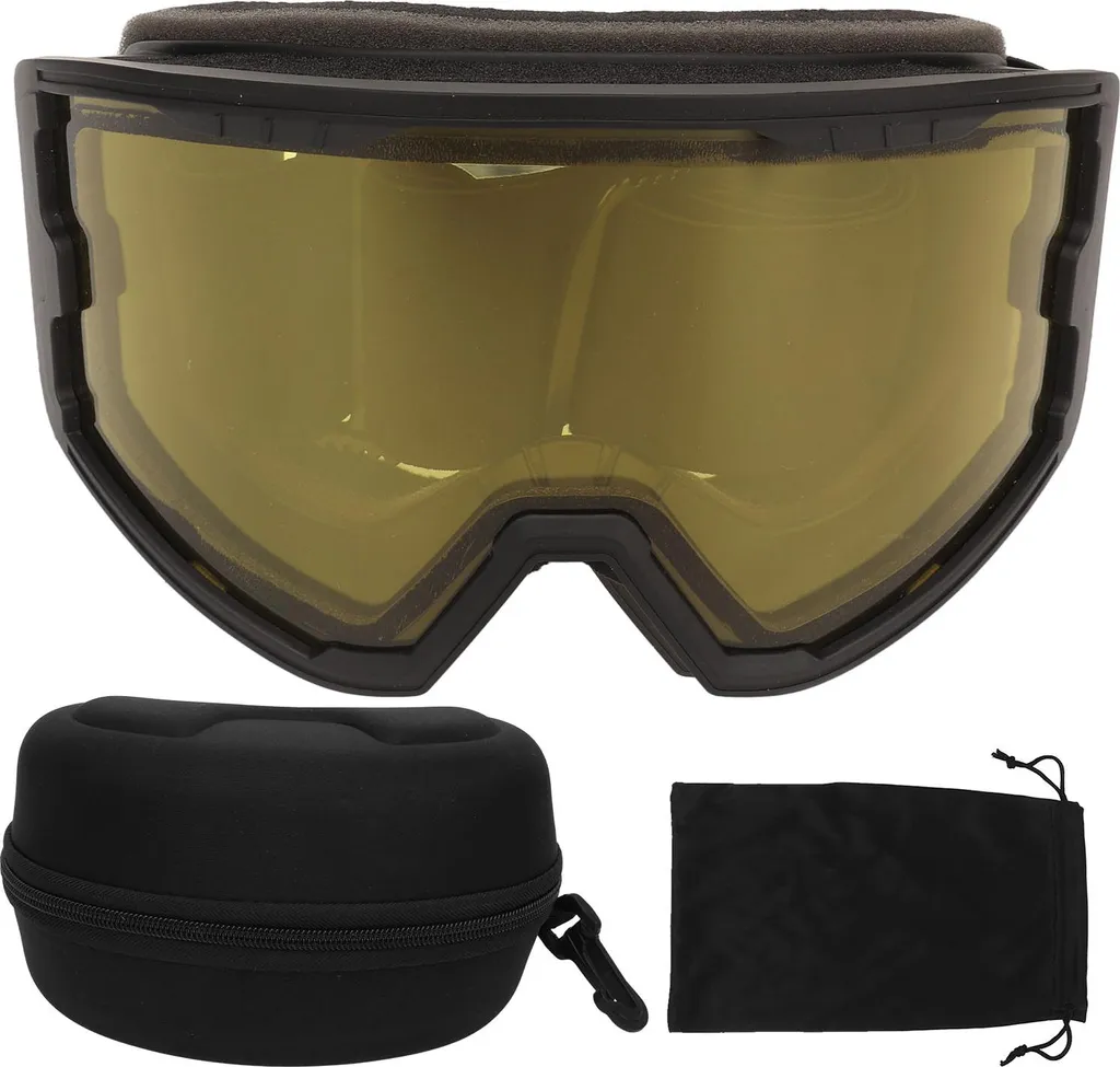 Masque de ski avec lentille jaune contrastée et protection UV réglable