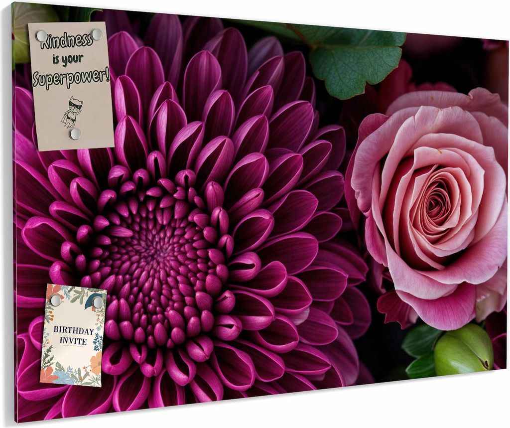 Magnettafel 60x40cm magnetisch & beschreibbar Metall-Board - Stille Blumenarrangement