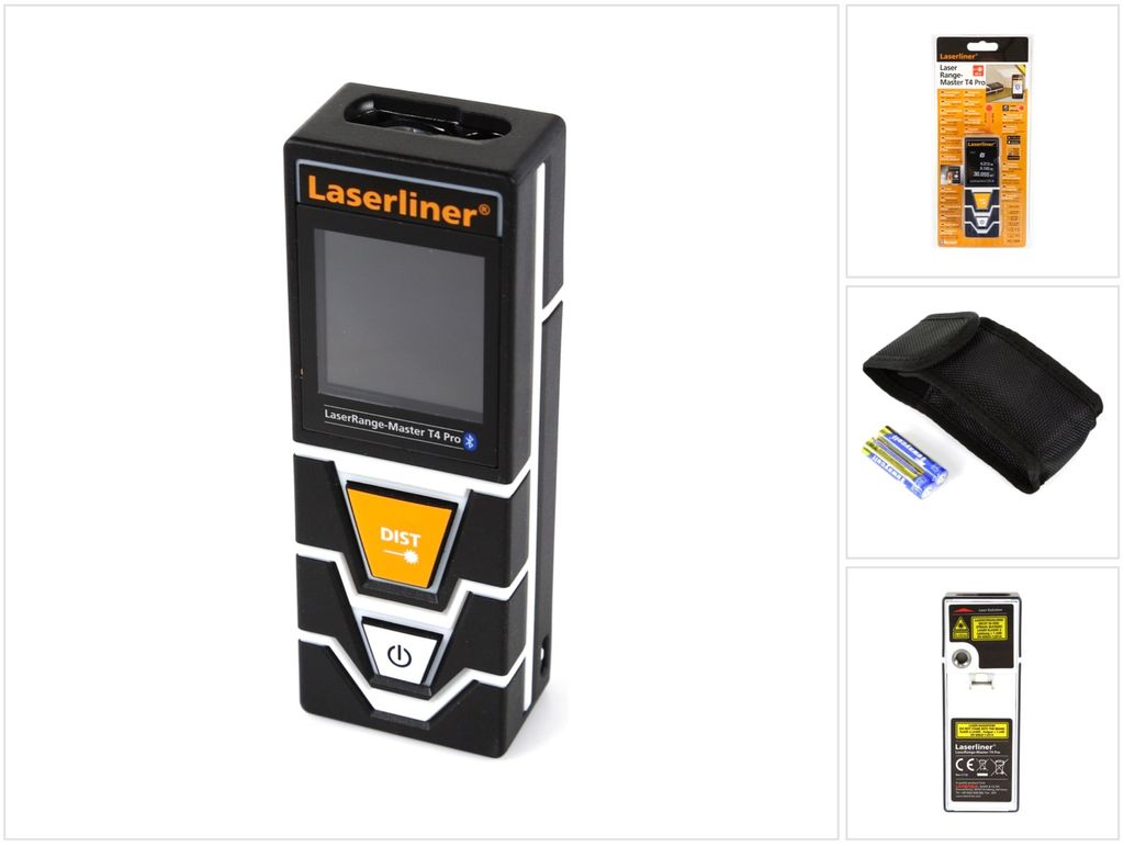 Laserliner LaserRange-Master T4 Pro, Laser-Distanzmessgerät, m, Schwarz, Orange, Weiß, Digital, LCD, 1+2