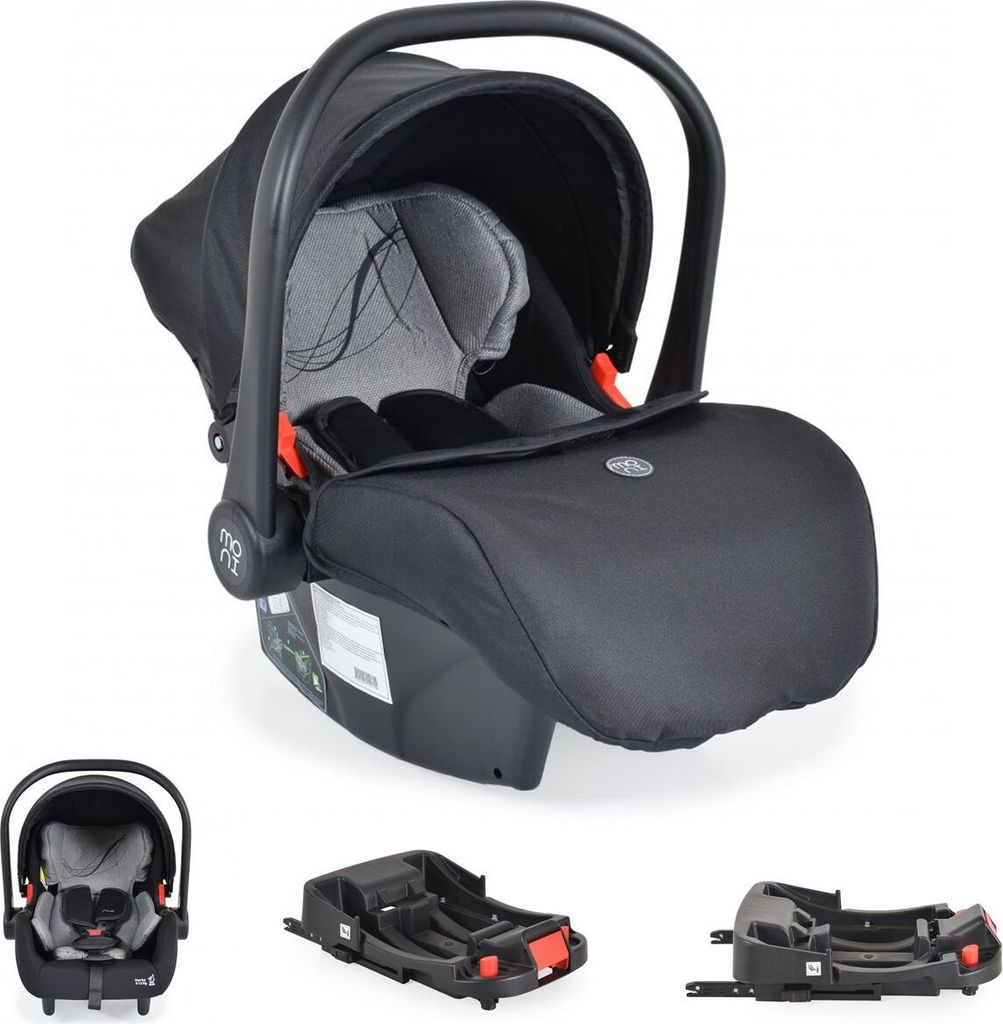 Moni Babyschale Multi Set mit Isofixbasis Royal, i-Size (40 - 87cm) Gruppe 0+ grau