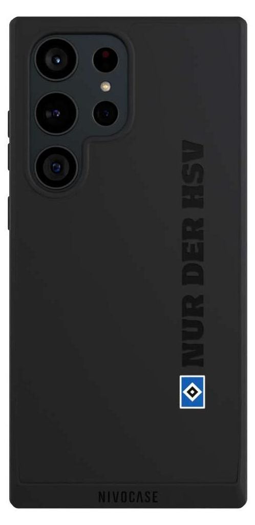 NIVOCASE Handyhülle für Samsung Galaxy S23 Ultra Hülle NIVOpure Case Schwarz HSV Hamburger SV transparent