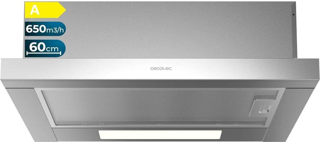 Cecotec Bolero Flux TLM 606500 – Teleskop-Dunstabzugshaube 60 cm, Edelstahl