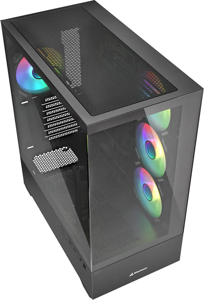 Sharkoon AK6 RGB Boîtier PC ATX Noir avec Panneau en Verre Trempé