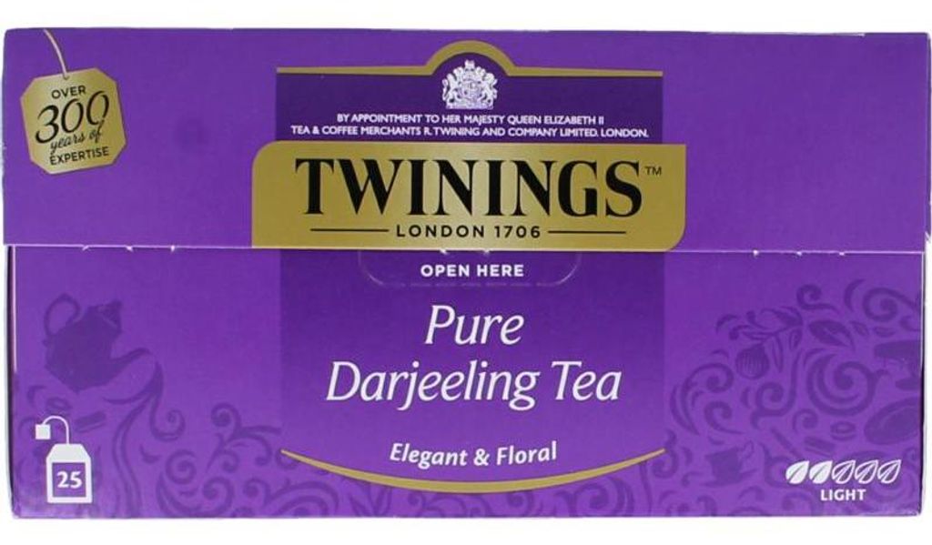 Twinings Darjeeling Thee (25 zakjes) Productafbeelding 