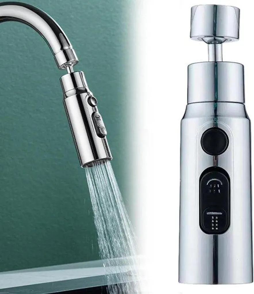Robinet de cuisine extractible en laiton avec 3 modes de jet réglables