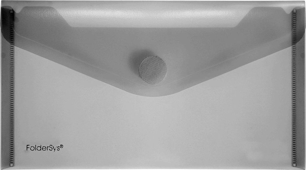 FolderSys Sichttasche, DIN lang, Klettverschluss, matt farblos, (H x B) 125 x 225 mm, 10 Stück