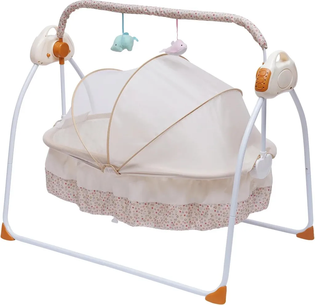 Balancelle bébé automatique S-C901 Kaki avec moustiquaire et vibration douce