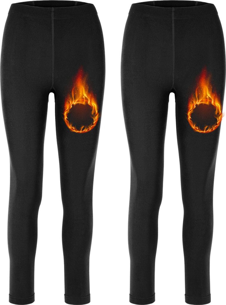 Merry Style 2er Pack Damen Leggings MS-ATX-441 (Schwarz/Schwarz, XL-XXL)