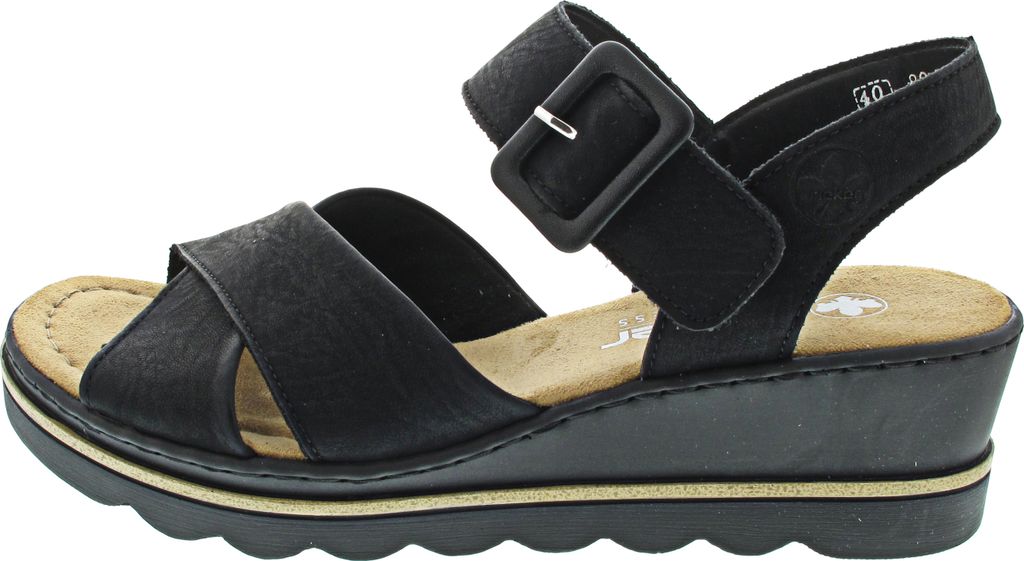 Rieker Damen Sandalette Sandale Kreuzriemen Keilabsatz Produktbild 