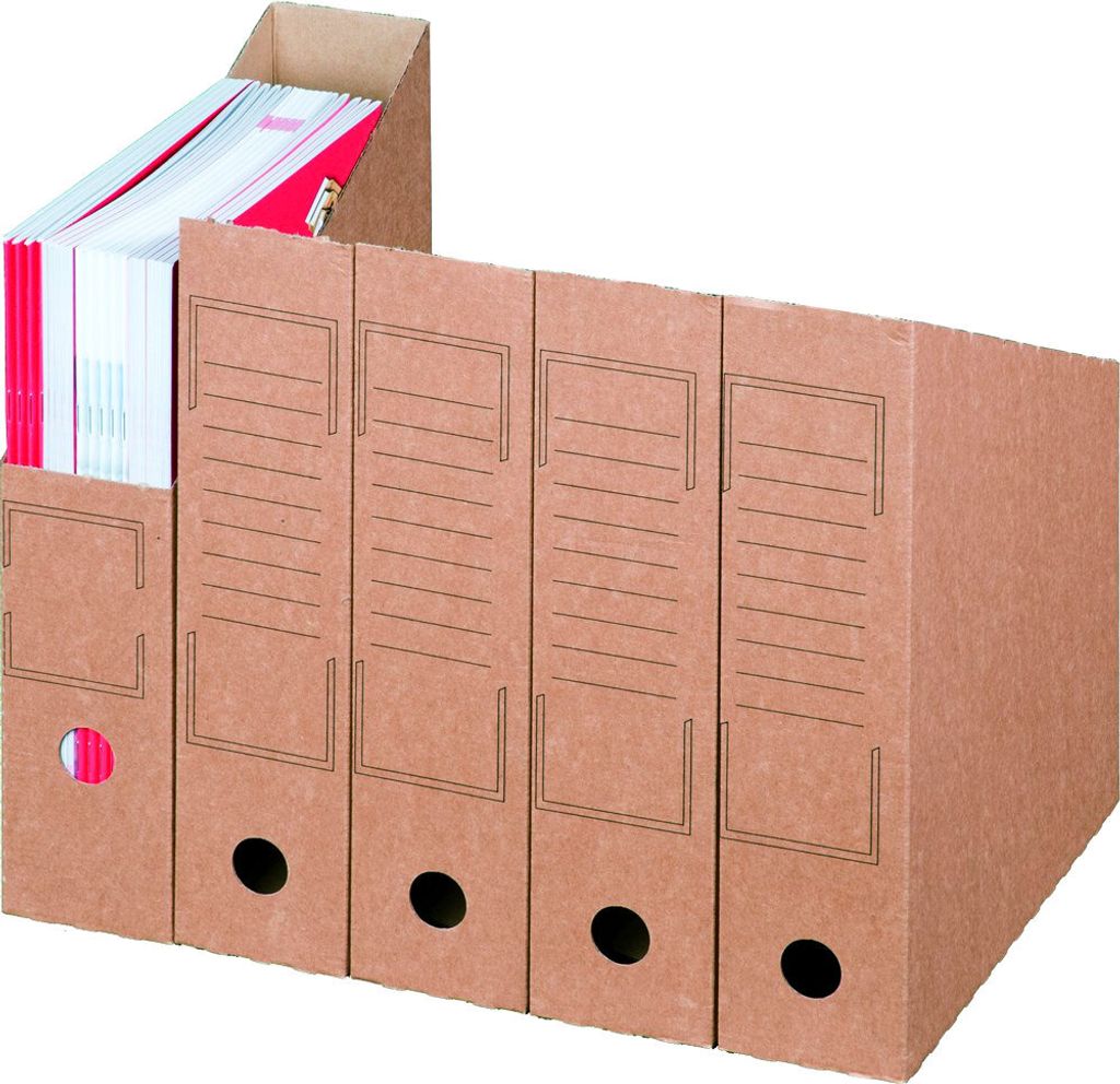 Archiv Stehsammler Basic, braun, Rückenbreite 7,5 cm - Produktbild 