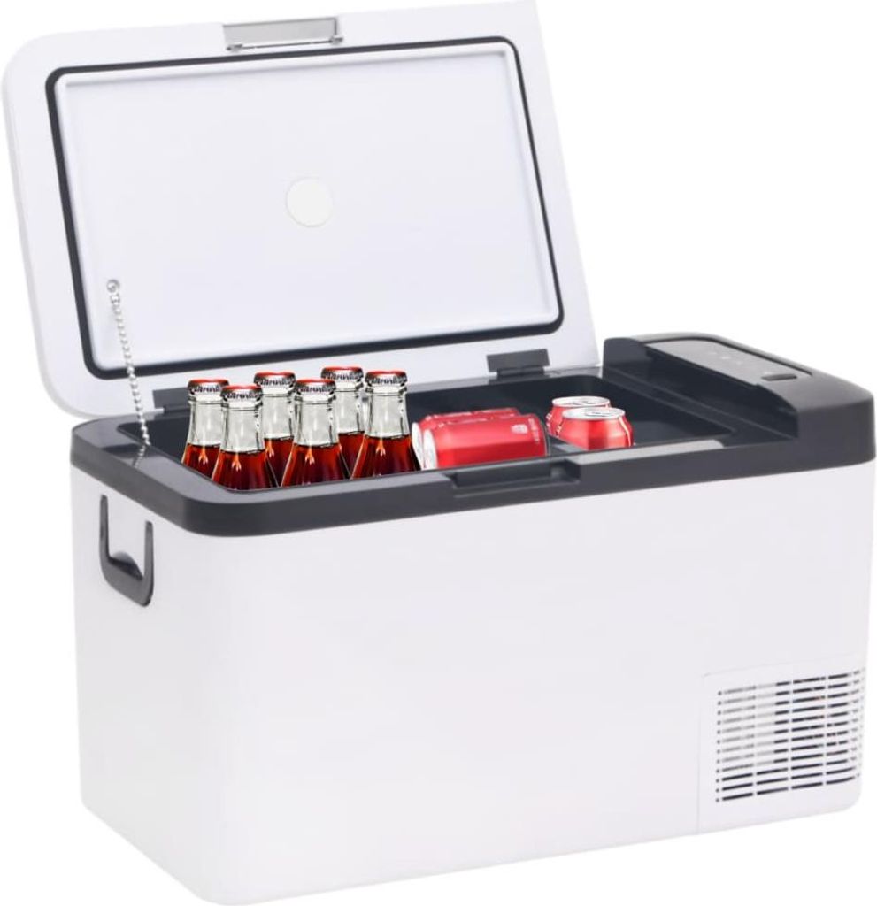 vidaXL Kühlbox mit Tragegriff Schwarz und Weiß 18L PP & PE