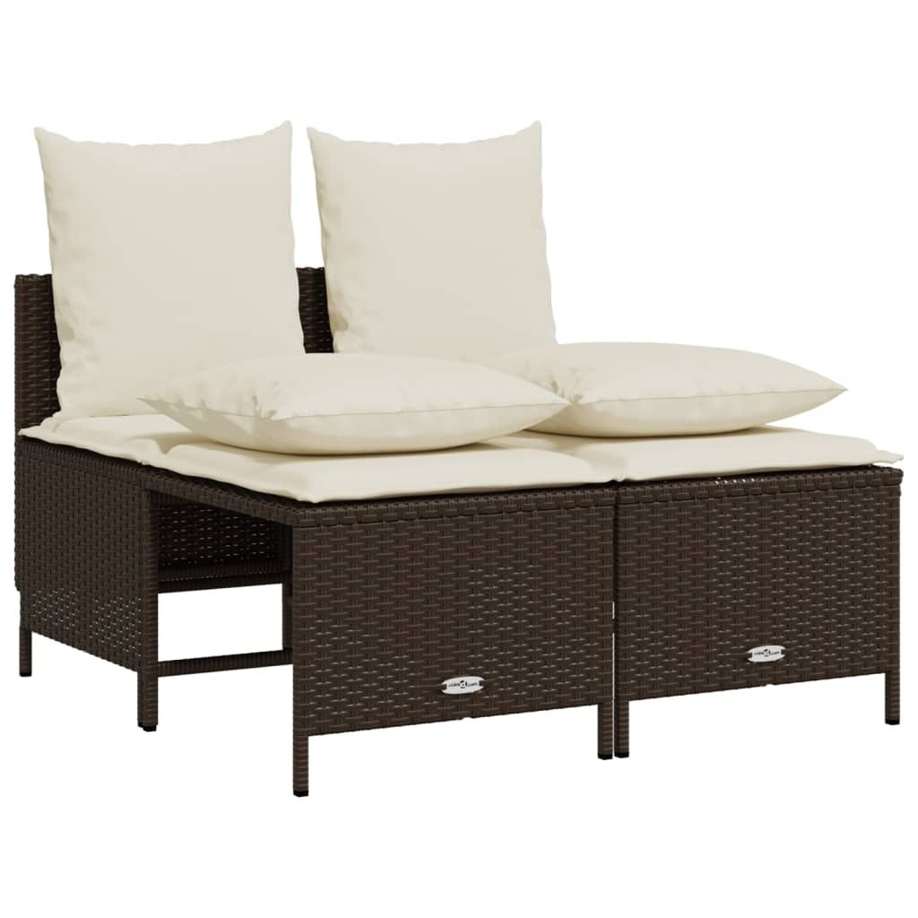 "im Sonderangebot" 4-tlg. Garten-Lounge-Set - elegantes Design - Sitzgruppe/Gartengarnitur - mit Kissen Braun Poly Rattan - Terassenmöbel DEMöbel...