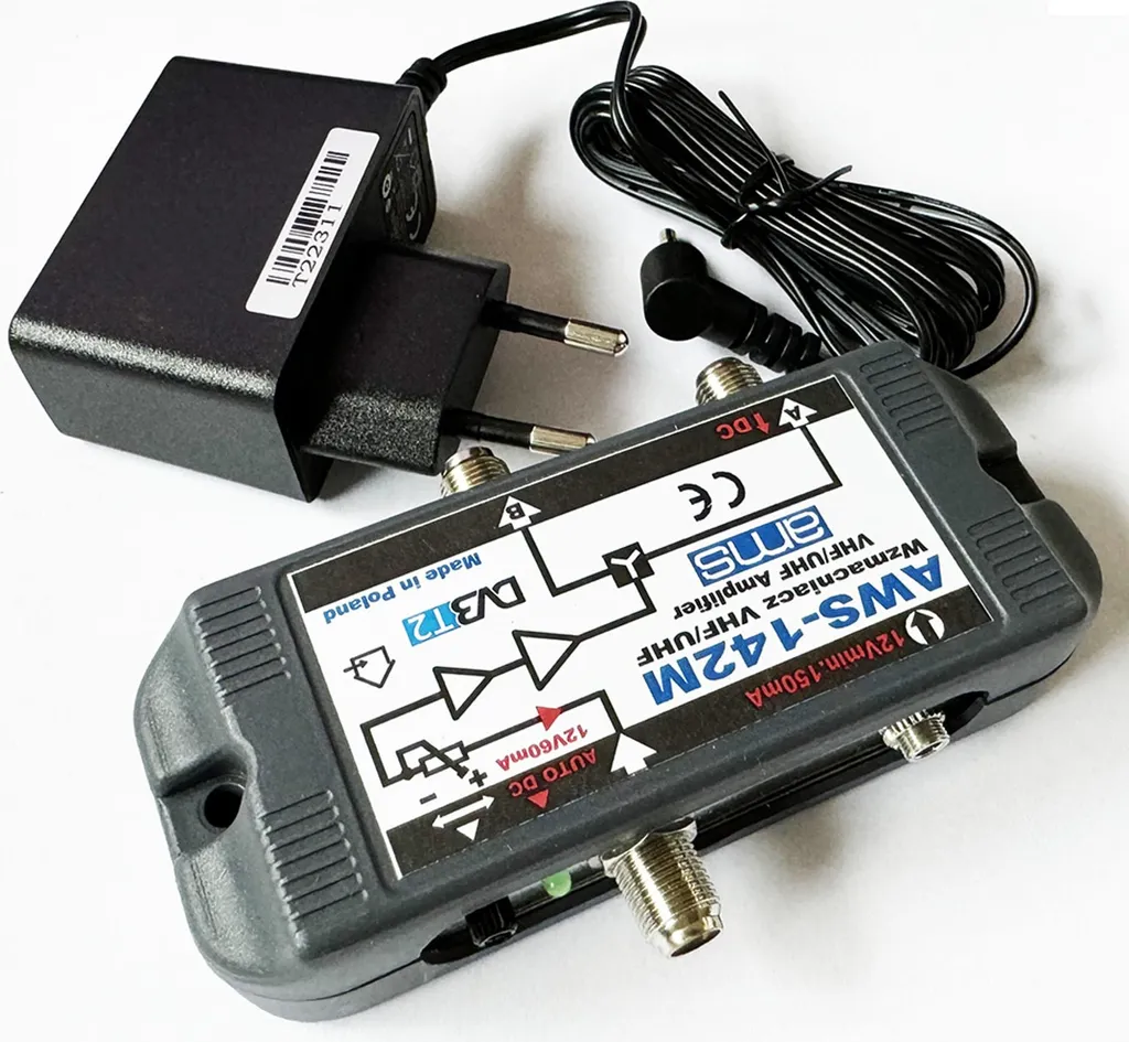 Amplificateur Ams AWS-142M blindé 20dB - Double sortie TV sans perte
