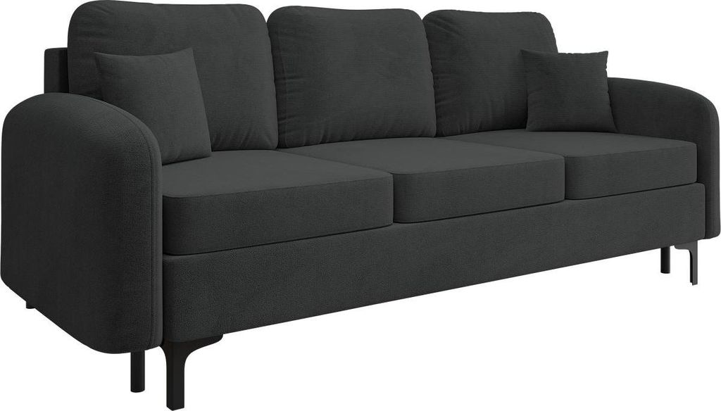 MIRJAN24 Schlafsofa Venice, Couch mit Bettkasten und Schlaffunktion, Metallfüße, Kissen mit Reißverschluss, Wohnzimmer Kollektion (Farbe: Manila...