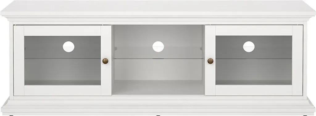 Meuble TV Blanc Venedig : Solution Rangement Discret et Salon Épuré