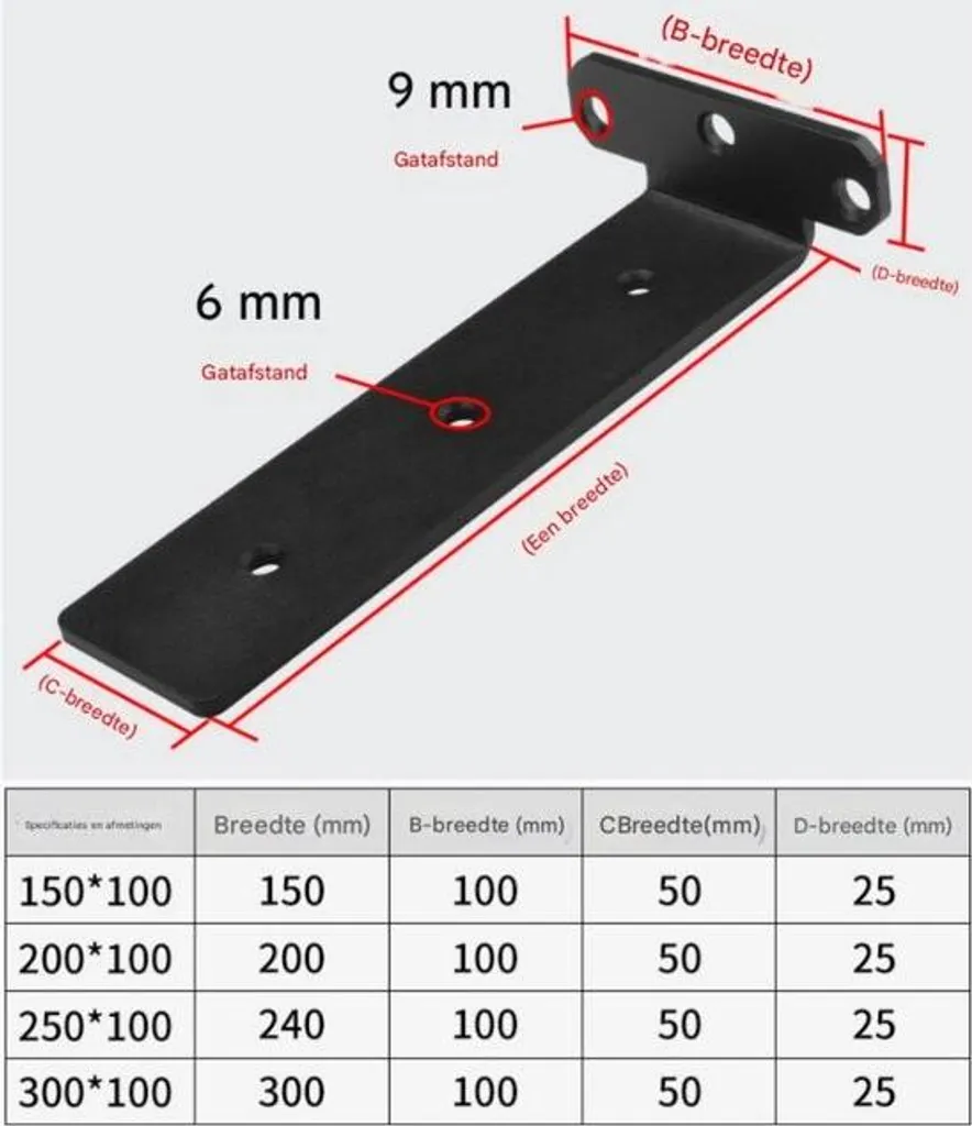 Support mural étagère anti-affaissement lot de 2 métal noir 30 cm pro