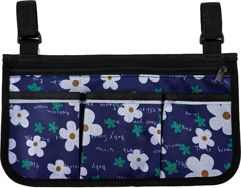 Rollstuhlbeutel mit Taschen Reflektierende Streifen Armlehnen-Seitentasche fue r Elektrorollstuhl-Mobilitaetsroller-Aufbewahrungsbeutel fue r Laufr...