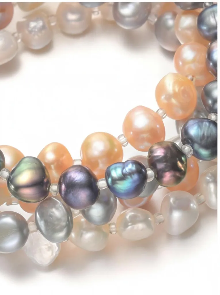Regalo Donna: Bracciale Perle Vere Barocche 8-9mm Qualità AA - 5