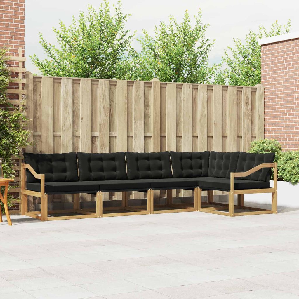 Möbel Outdoor-Sofagarnitur mit Kissen 5 pcs Weiß und SchwarzGartensofas - Gartensofas c3378