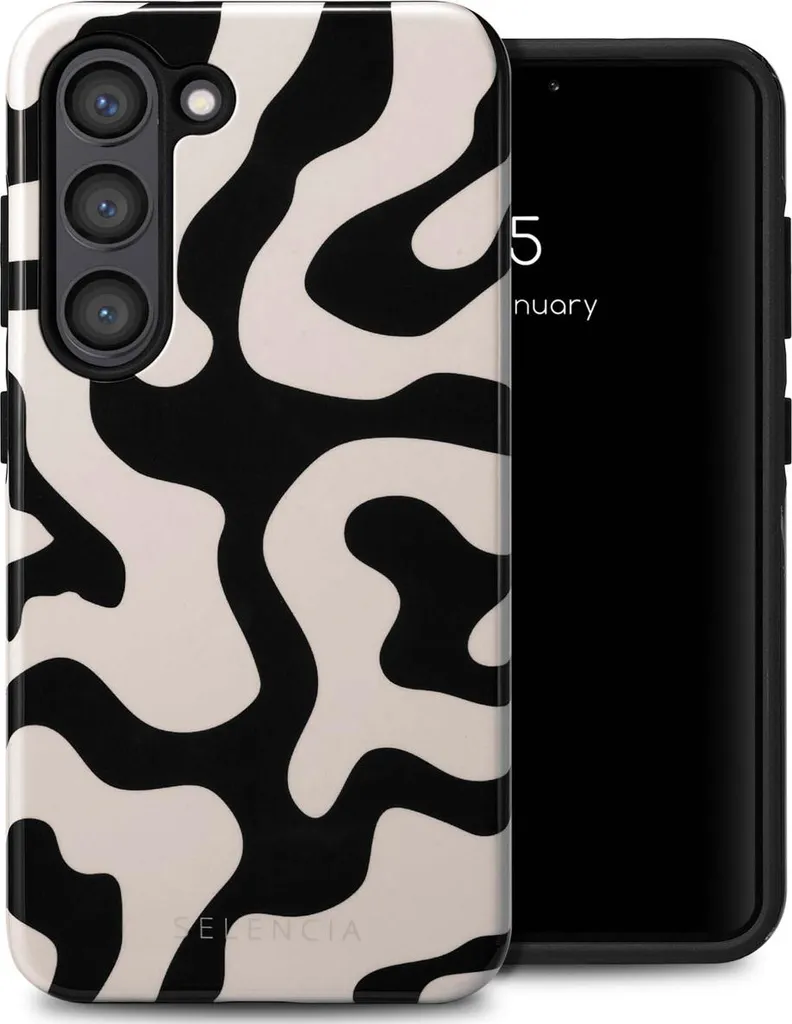 Selencia Vivid Back Cover Samsung Galaxy S23 - Art Wave Black